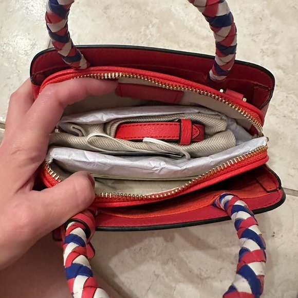 Radley london the anniversary minis small zip top grab bag purse british red - Picture 3 of 4